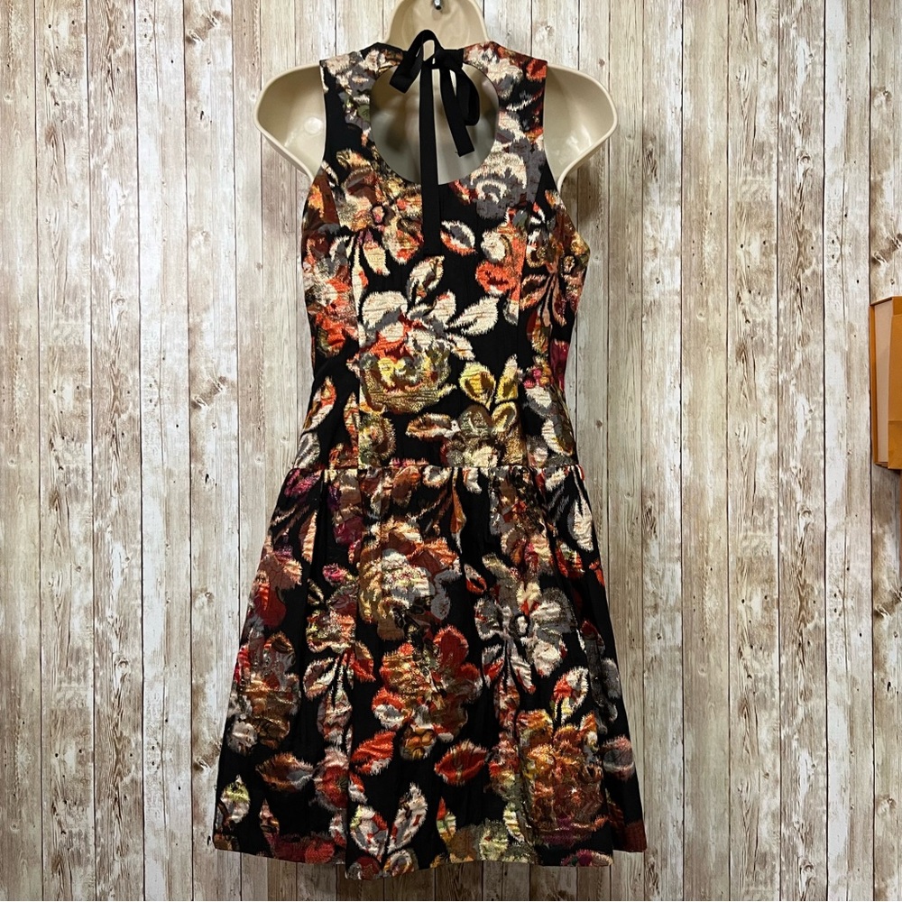 Anthropologie Leifsdottir Adelita Floral Shimmer Mini Dress, Size 4 - Picture 6 of 11